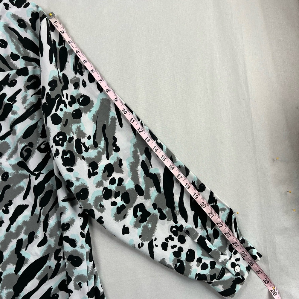 Christian Siriano For Lane Bryant Blouse Womens 22/24 Leopard Animal Print - Picture 11 of 12